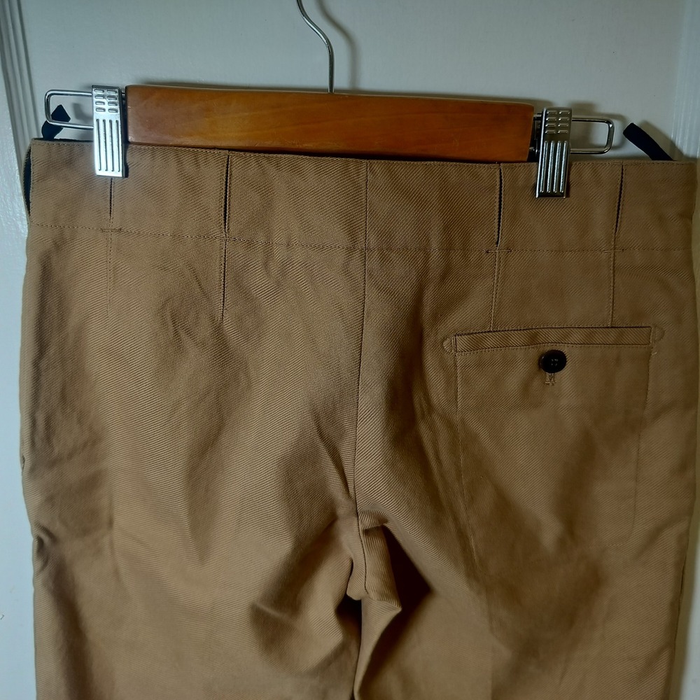 Fendi Women's Tan Khaki Cotton Trousers Button Fly Made in Italy Size 46 - Picture 5 of 13